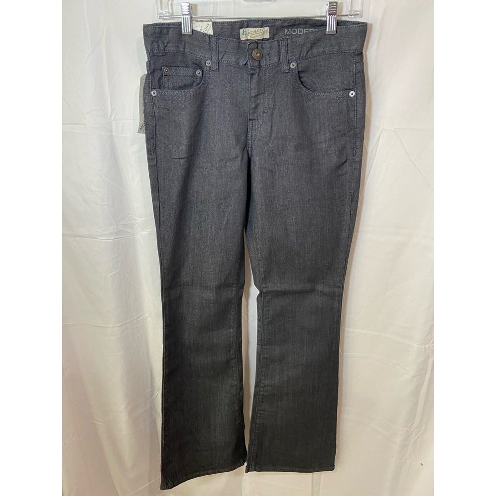 Madison Jeans Womens 4 Black Stretch Modern Bootcut Pockets Denim Ladies 30x32.‎